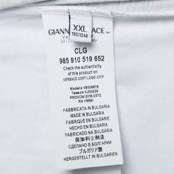 Pre Owned Versace Collection White Twirl Print Cotton Crew Neck T-Shirt XXL