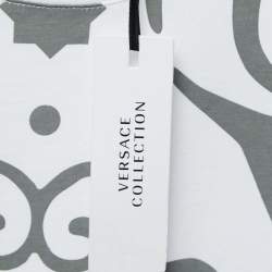 Pre Owned Versace Collection White Twirl Print Cotton Crew Neck T-Shirt XXL