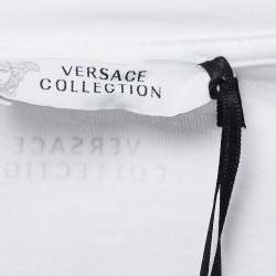 Pre Owned Versace Collection White Twirl Print Cotton Crew Neck T-Shirt XXL
