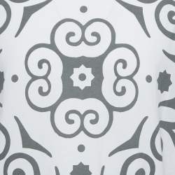 Pre Owned Versace Collection White Twirl Print Cotton Crew Neck T-Shirt XXL