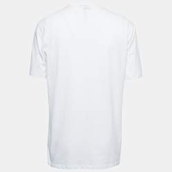 Pre Owned Versace Collection White Twirl Print Cotton Crew Neck T-Shirt XXL