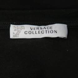 Pre Owned Versace Collection Black Baroque Moroccan Print Cotton Crew Neck T-Shirt XXL