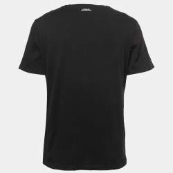 Pre Owned Versace Collection Black Baroque Moroccan Print Cotton Crew Neck T-Shirt XXL