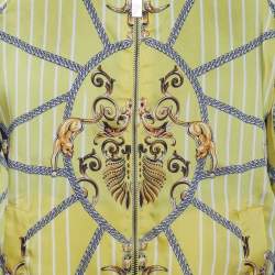 Versace Collection Yellow and Black Printed Reversible Bomber Jacket XL