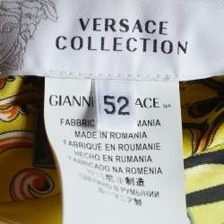 Versace Collection Yellow and Black Printed Reversible Bomber Jacket XL
