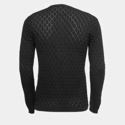Versace Collection Black Diamond Patterned Knit Sweater M