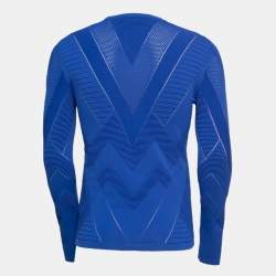 Versace Collection Blue Zig Zag Patterned Knit Pullover S