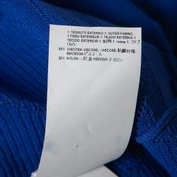 Versace Collection Blue Zig Zag Patterned Knit Pullover S