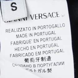 Pre Owned Versace Collection Black Cotton Medusa Embellished T-Shirt S