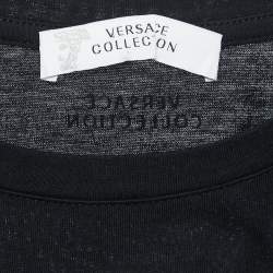 Pre Owned Versace Collection Black Cotton Medusa Embellished T-Shirt S