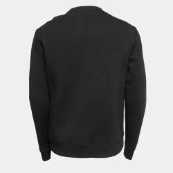 Pre Owned Versace Collection Black Cotton Knit Crew Neck Sweatshirt S