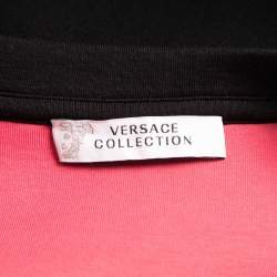 Pre Owned Versace Collection Black Cotton Knit Crew Neck Sweatshirt S