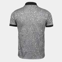 Versace Collection Black Patterned Cotton Knit Polo T-Shirt S