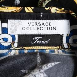 Versace Collection Black Baroque Printed Silk Shirt M