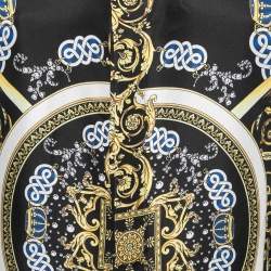 Versace Collection Black Baroque Printed Silk Shirt M