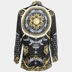 Versace Collection Black Baroque Printed Silk Shirt M