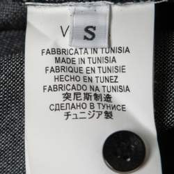 Versace Collection Grey Logo Embroidered Cotton Contrast Trim Polo T-Shirt S