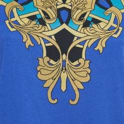 Pre Owned Versace Collection Blue Printed Cotton T-Shirt L