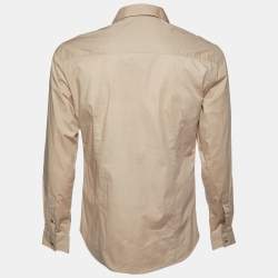 Pre Owned Versace Collection Beige Stretch Cotton Trend Fit Shirt L