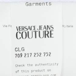 Pre Owned Versace Jeans Couture White/Gold Jersey Logo Print T-Shirt L