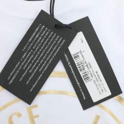 Pre Owned Versace Jeans Couture White/Gold Jersey Logo Print T-Shirt L