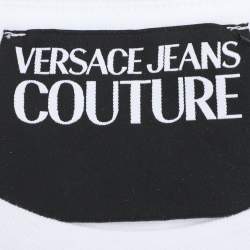 Pre Owned Versace Jeans Couture White/Gold Jersey Logo Print T-Shirt L