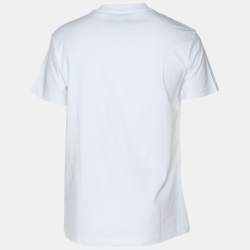 Pre Owned Versace Jeans Couture White/Gold Jersey Logo Print T-Shirt L