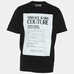 Versace Jeans Couture Black Cotton Printed T-Shirt L