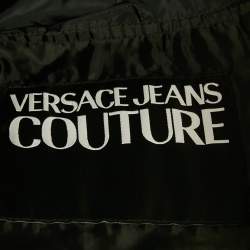 Pre Owned Versace Jeans Couture Black Sun Baroque Print Synthetic Zip-Up Hooded Jacket S