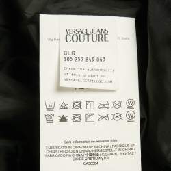 Pre Owned Versace Jeans Couture Black Sun Baroque Print Synthetic Zip-Up Hooded Jacket S