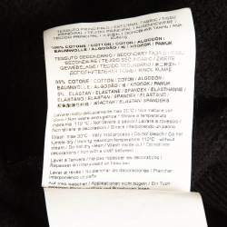 Pre Owned Versace Jeans Couture Black Logo Print Cotton Knit Zip-Up Hoodie S