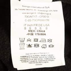 Pre Owned Versace Jeans Couture Black Logo Print Cotton Knit Zip-Up Hoodie S