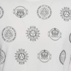 Versace Jeans Couture White Printed Jersey Cre Neck T-Shirt L