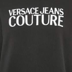 Pre Owned Versace Jeans Couture Black Logo Embroidered Sweatshirt L