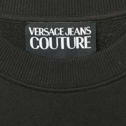Pre Owned Versace Jeans Couture Black Logo Embroidered Sweatshirt L