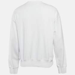 Versace Jeans Couture White Logo Embroidery Cotton Sweatshirt S