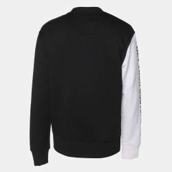 Pre Owned Versace Jeans Couture Black/White Jersey Logo Applique Sweatshirt M