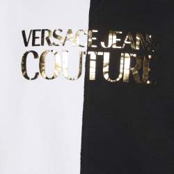 Pre Owned Versace Jeans Couture Black/White Jersey Logo Applique Sweatshirt M