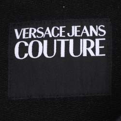 Pre Owned Versace Jeans Couture Black/White Jersey Logo Applique Sweatshirt M
