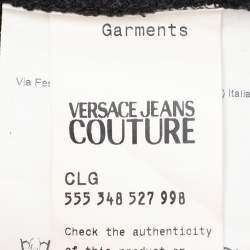 Pre Owned Versace Jeans Couture Black/White Jersey Logo Applique Sweatshirt M