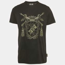 Pre Owned Versace Jeans Couture Black Printed Jersey T-Shirt XL