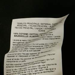 Pre Owned تي شيرت فيرساتشي جينز كوتور جيرسي أسود مطبوع بالشعار مقاس كبير جداً