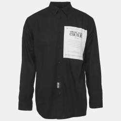 مملوكة مسبقًا Versace Jeans Couture Black Printed Cotton Shirt XL