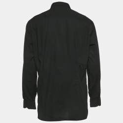 Pre Owned قميص فيرساتشي جينز كوتور قطن أسود بطبعات مقاس كبير جدًا - إكس لارج