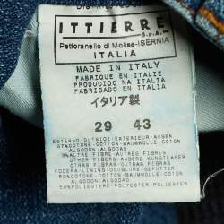 Pre Owned Versace Jeans Couture Indigo Distressed Straight Fit Jeans S