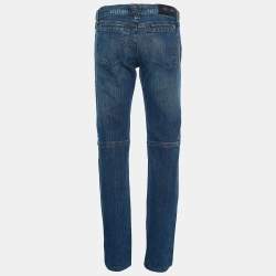 Pre Owned Versace Jeans Couture Indigo Distressed Straight Fit Jeans S