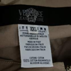 Pre Owned Versace Jeans Couture Beige Cotton Zip Front Shirt XXL