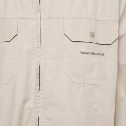Pre Owned Versace Jeans Couture Beige Cotton Zip Front Shirt XXL