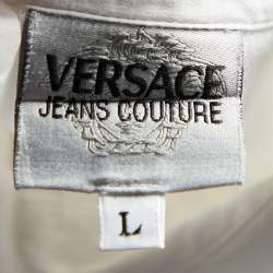 Pre Owned Versace Jeans Couture White Cotton Button Front Shirt L