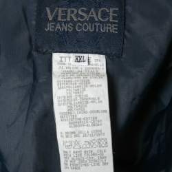 Pre Owned Versace Jeans Couture Black Color Block Synthetic Zip-Up Track Jacket 2XL